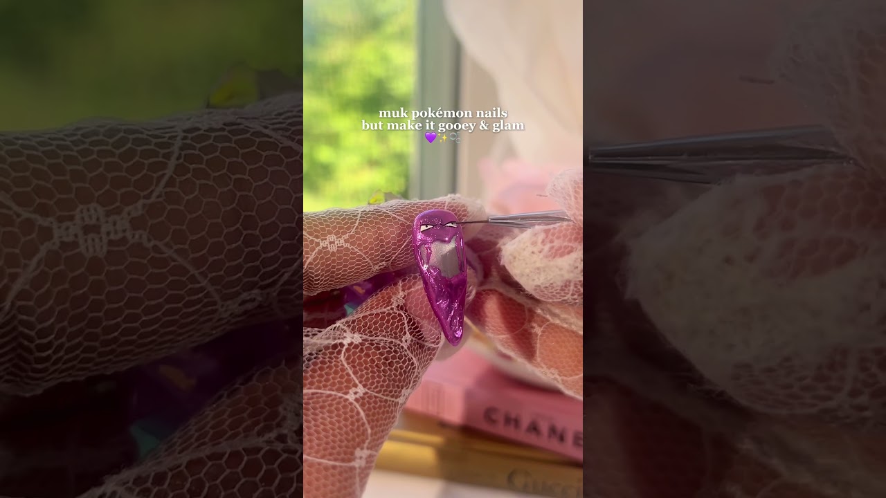 Messy Muk Pokemon Nails 💅 💜 