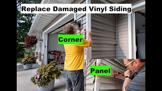 Vinyl Siding Piece Replacement  Damaged Outside Corner and Panel