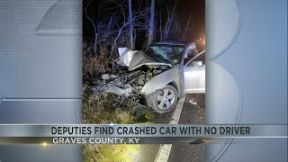 Authorities find crashed car without a driver in Graves County