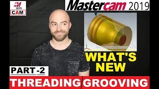 Mastercam 2019 turning Tutorials | Threading in Mastercam Turning | Grooving in Mastercam turning
