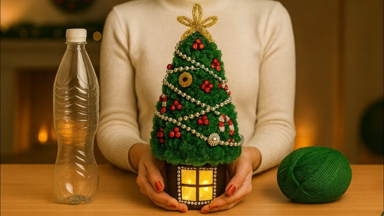 😍Вы удивите всех/🎄Создание декоративной елки из пластиковой бутылки