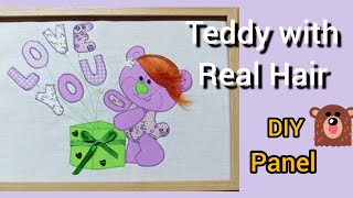 ❤️Teddy Bear with Real Hair!!! Applique from fabric scraps!!! screenshot 2