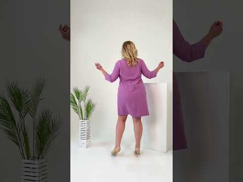 Жіноча легка блискуча сукня середньої довжини рожева сукня, видео 1