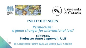 ESIL Lecture -  Anne Lagerwall (Recording of Keynote Lecture opening the ESIL Research Forum 2025)