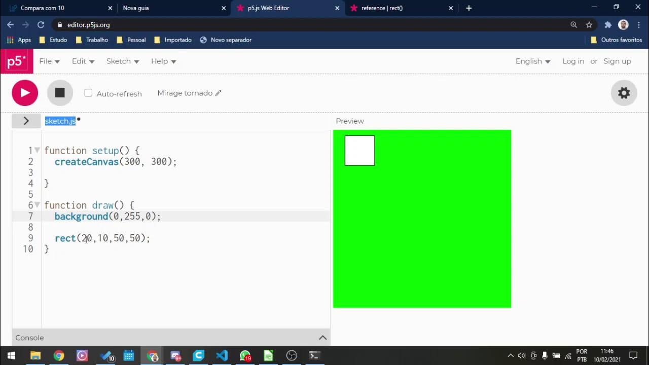 Primeiro contato com o P5JS e seu editor de códigos na web - YouTube