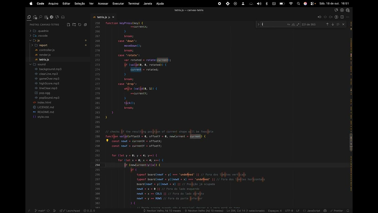 Code Smells - Canvas Tetris