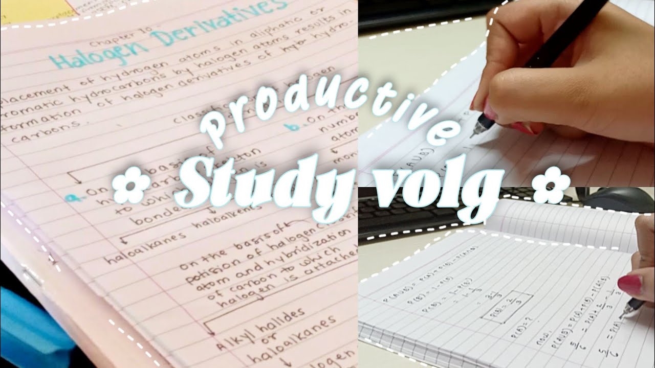 productive study vlog🌿| study with me 📒