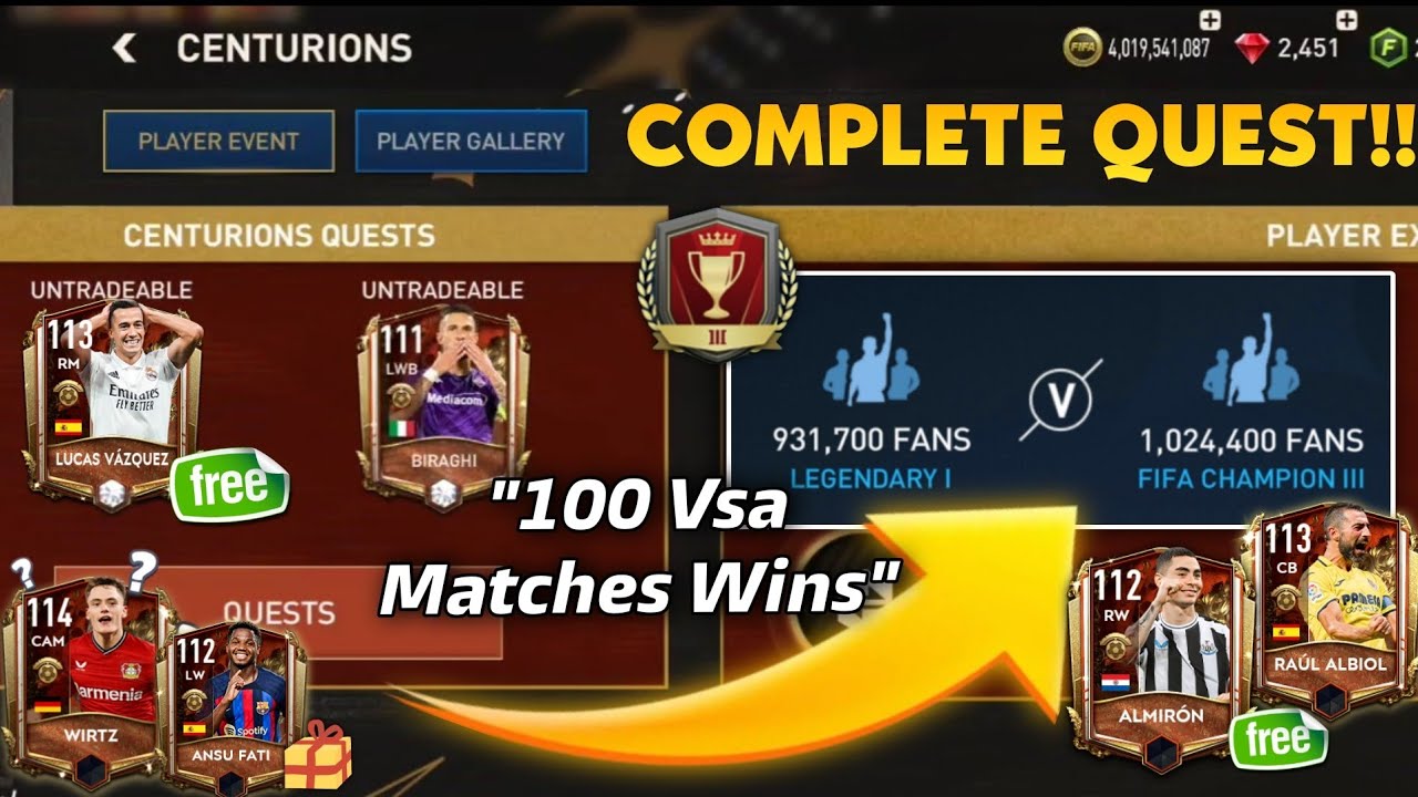 HOW TO COMPLETE QUEST IN NEW CENTURIONS EVENT FIFA MOBILE 23 | FREE 113 & 112 EXCHANGE FIFA MOBILE!