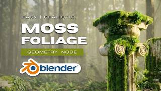 Procedural Moss & Foliage in Blender | Geometry Nodes Tutorial (Easy & Realistic)