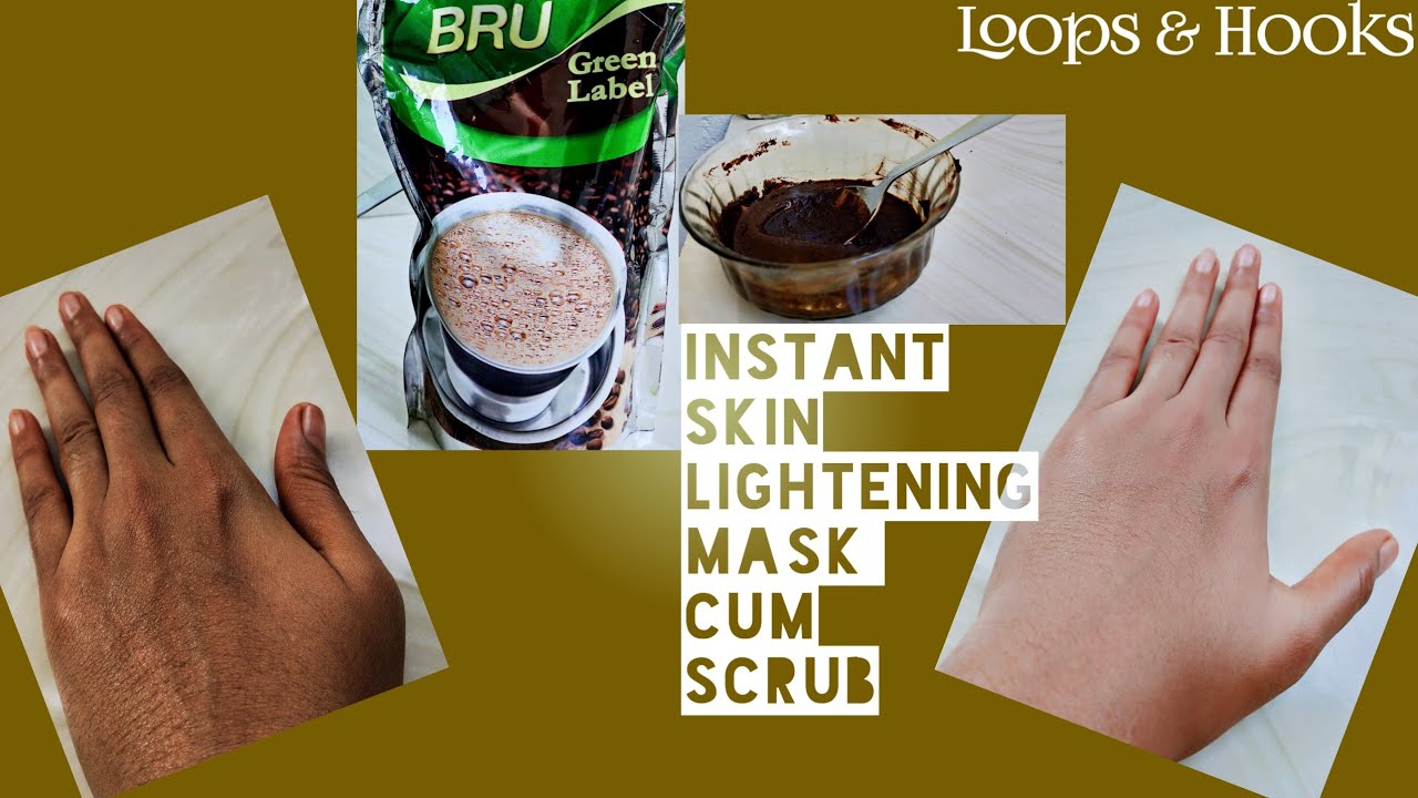 Instant skin lightening mask cum scrub with Coffee powder Instant