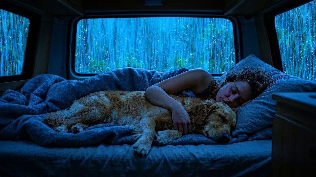 Rain Sounds for Sleeping ⚡ Cozy Car Rain and Gentle Thunder for Deep Sleep and Relaxation