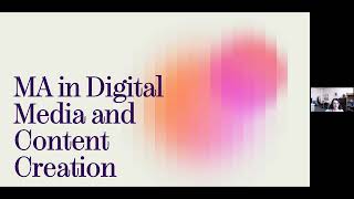 MA Digital Media and Content Creation Information Session - April 2026