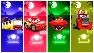 McQueen  Eater🆚 Lego McQueen 🆚 Mater 🆚 Bus eater   Tiles Hop EDM Rush!