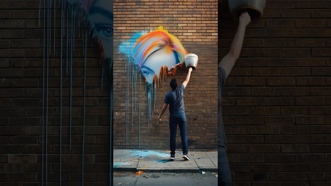 Speed Painting- Street Art - awesome new Bucket Technique 2
