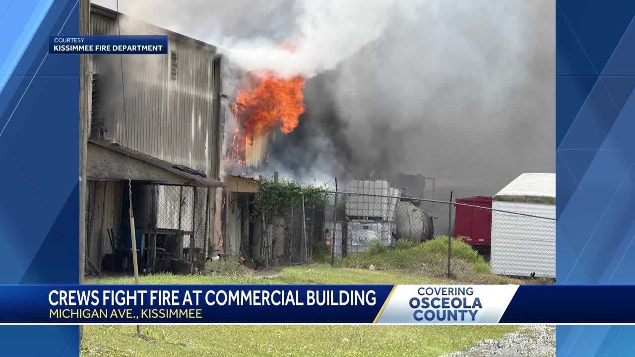 Firefighters extinguish large warehouse fire in Osceola County - YouTube