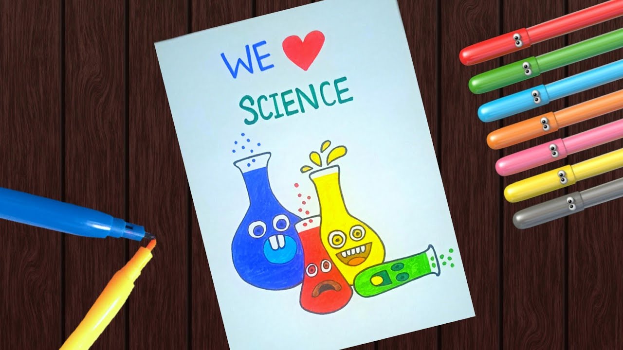 How to Draw World Science Day Poster // Easy Science Day Chart Drawing // We Love Science Drawing