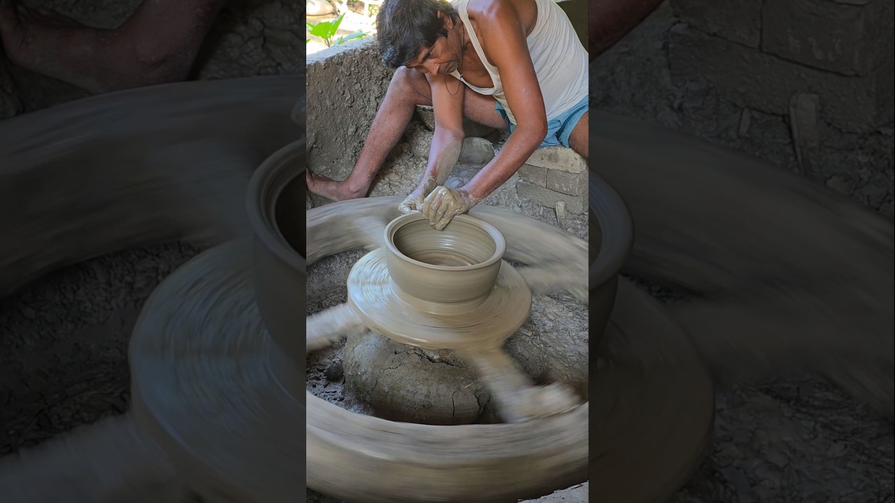 Amazing Making Process Skills For Clay Pot #claypot #pottery #clayart #youtubeshorts