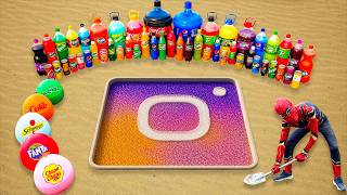 Spider-Man Creates Giant Instagram Logo Pit with Rainbow Orbeez, Soda Balloons, Coca-Cola & Mentos