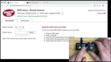 Disaster Area DMC.micro Pro Preset Renamer Utility
