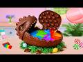 Yummy Chocolate Dessert With Melted Rainbow 🎨 How To Make Mini Cake Recipe | Yummy Mini Cakes