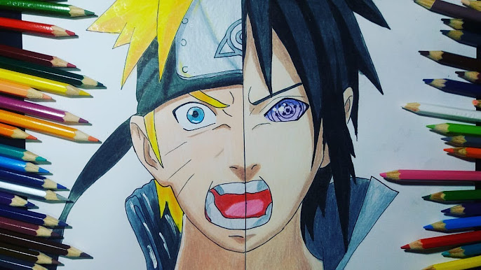 SASUKE VS NARUTO - SPEED DRAWING #ArteECiaBrasil 