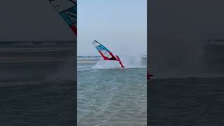 Surfer Crashes on Windsurfing After Duck Trick Fail