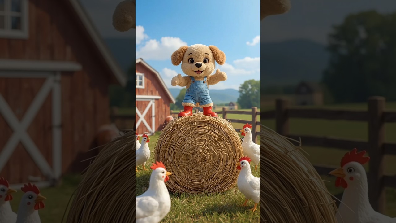 Cutest Dancing Puppy on a Hay Bale 🐶🌾 Funny Farm Dance Party 