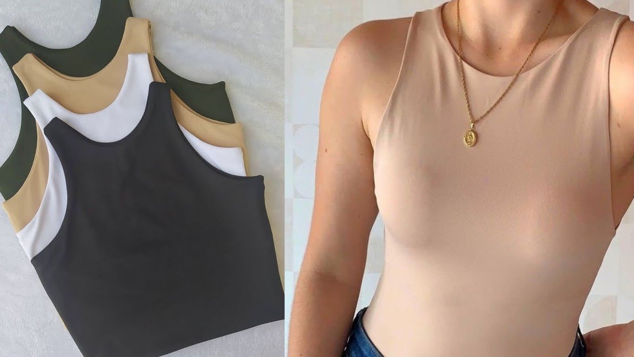 como hacer un top basico /DIY crop top basico sin mangas (TUTORIAL)