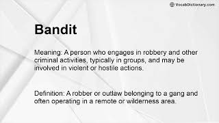 Bandit Meaning