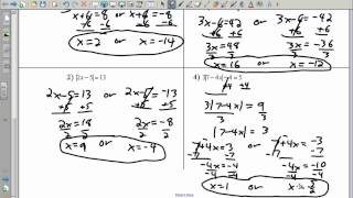 Algebra I Ch 6 Lesson 6-4 A Solving Absolute Value Equations