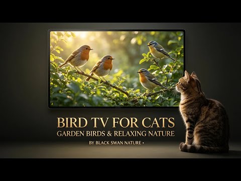 BIRD TV FOR CATS • GARDEN BIRDS & RELAXING NATURE | BLACK SWAN NATURE | FOOTAGE BY @NatureTec