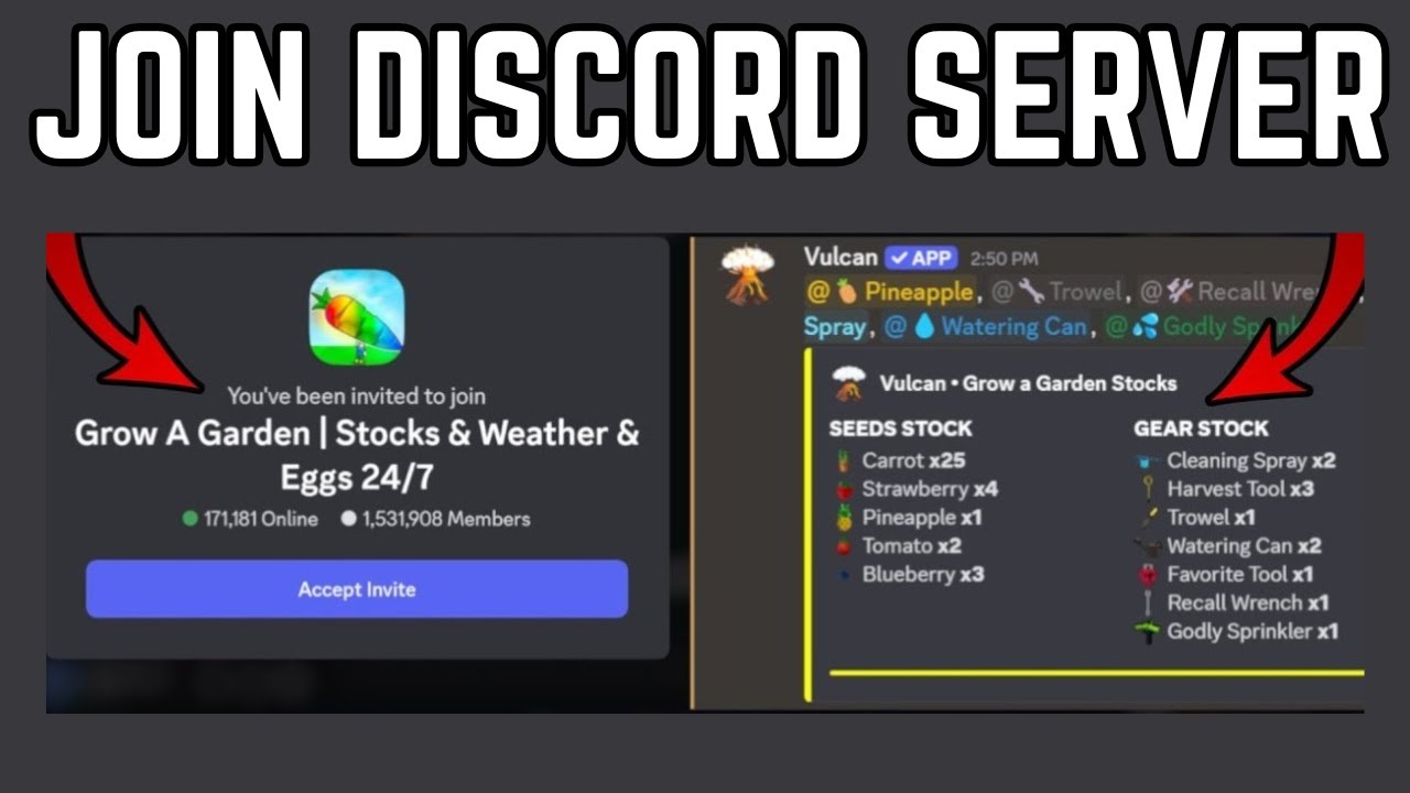 How to Join Grow A Garden Stock Notifier Discord Server (Seed, Gear ...