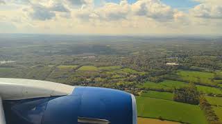 London Gatwick Landing 4K Experience Stabilized, Full Reverse Thrust