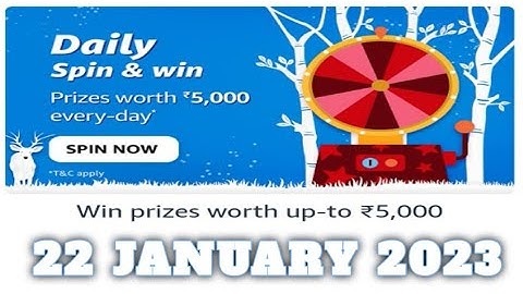 Amazon Funzone Daily Spin and Win Quiz Answers Today|22 January 2023 | Daily Quiz Time