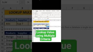 How To Look Up Value In Excel Using Multiple Criteria exceltipsandtricks excelshortcuts