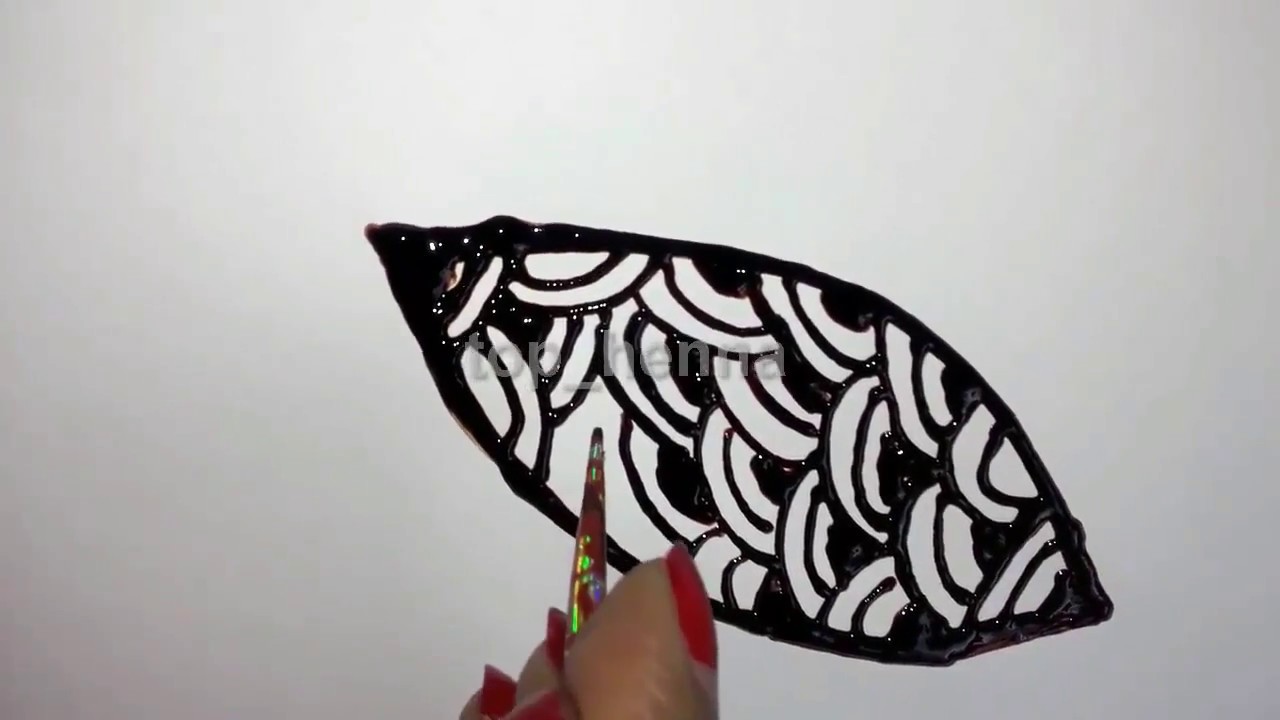 تعليم الرسم ورق الشجرة بالحنة جزء 1- Learned to paint henna tree Paper part  1