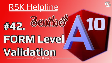 #Angular10 in Telugu #42  FORM Validation in #Angular10 in Telugu || RSK Helpline