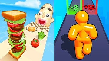 Sandwich Runner vs Tall Man Run - Gameplay Walkthrough (Android iOS)