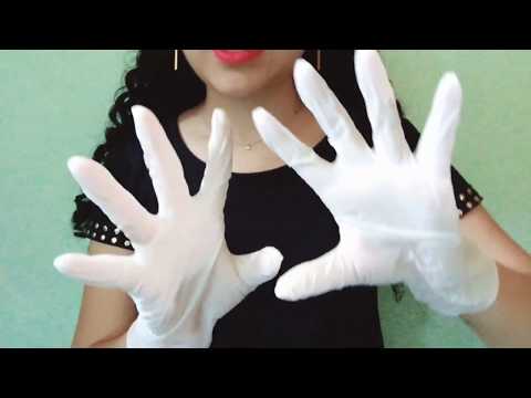 (ASMR) Tickles with Latex Gloves / Cosquinhas rápidas com luvas