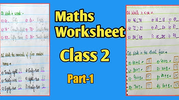 Maths Worksheet (2021-2022) for class 2/ Maths for class 2