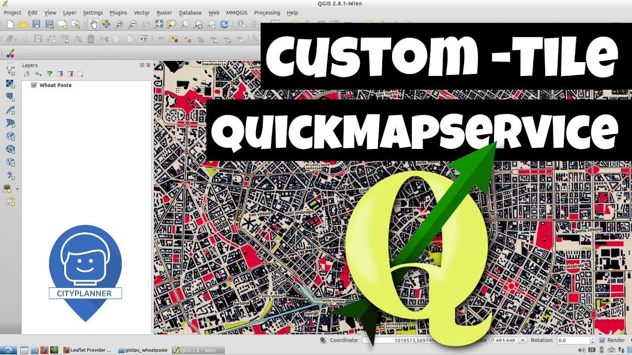 QuickMapService QGIS plugin custom layer e MapBox Tile GIS