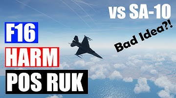 F-16 HARM AGM-88c POS RUK Tutorial - 1on1 with an SA-10? Plus TacView analysis | DCS