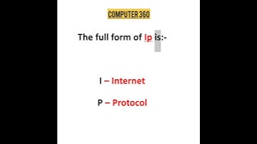 The full form of IP is? #shorts #computer #computerscience