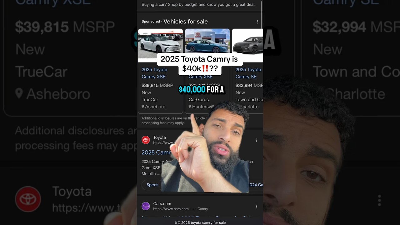 Car prices are so high! $40k for a Toyota Camry?? 