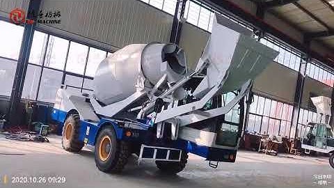 The mobile self loading concrete mixer in our factory video