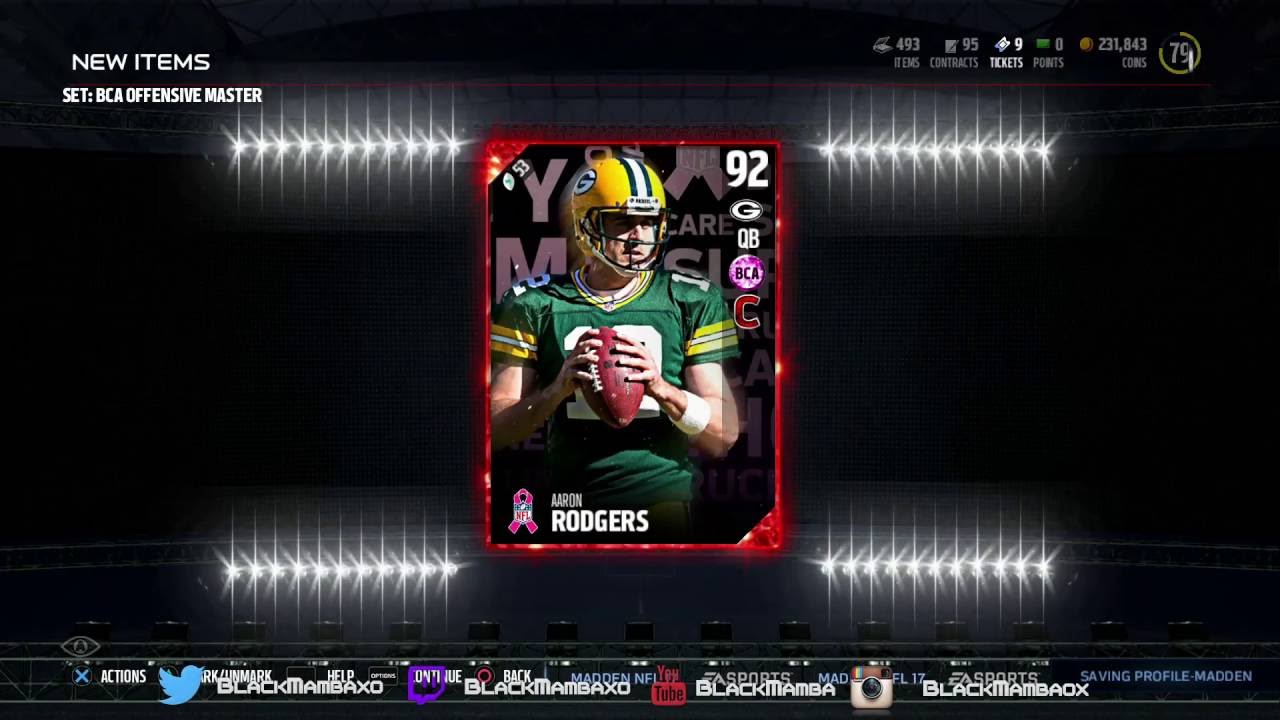 92 Ovr Aaron Rodgers!!! BCA Offensive Master!!!Madden 17 Ultimate Team