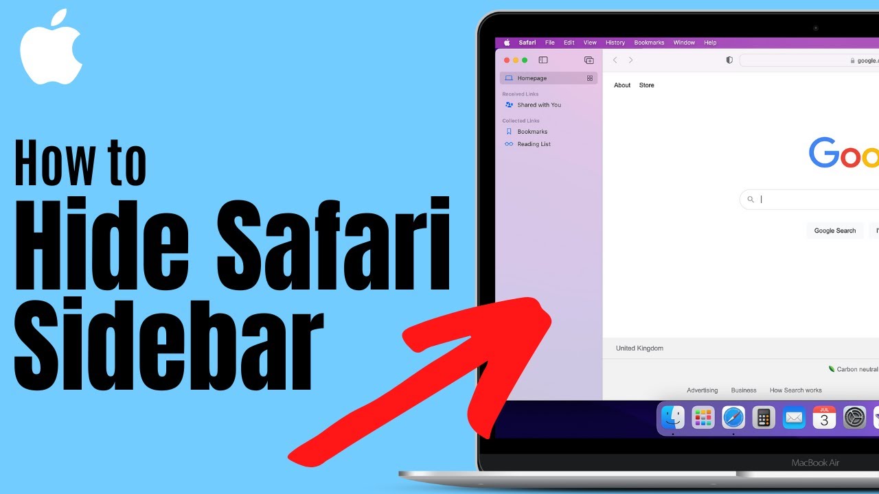 hide the sidebar safari