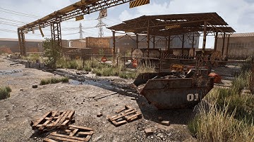 Unreal Engine 5 / UE5 / Industrial Abandoned Warehouse Abandoned Hangar / Unreal Engine 5