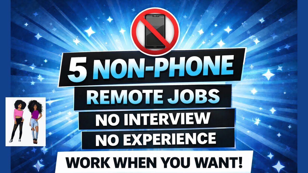 💻🏠Work From Home | 5 Remote Jobs You Can Do Without a Phone | (No Experience) 📱