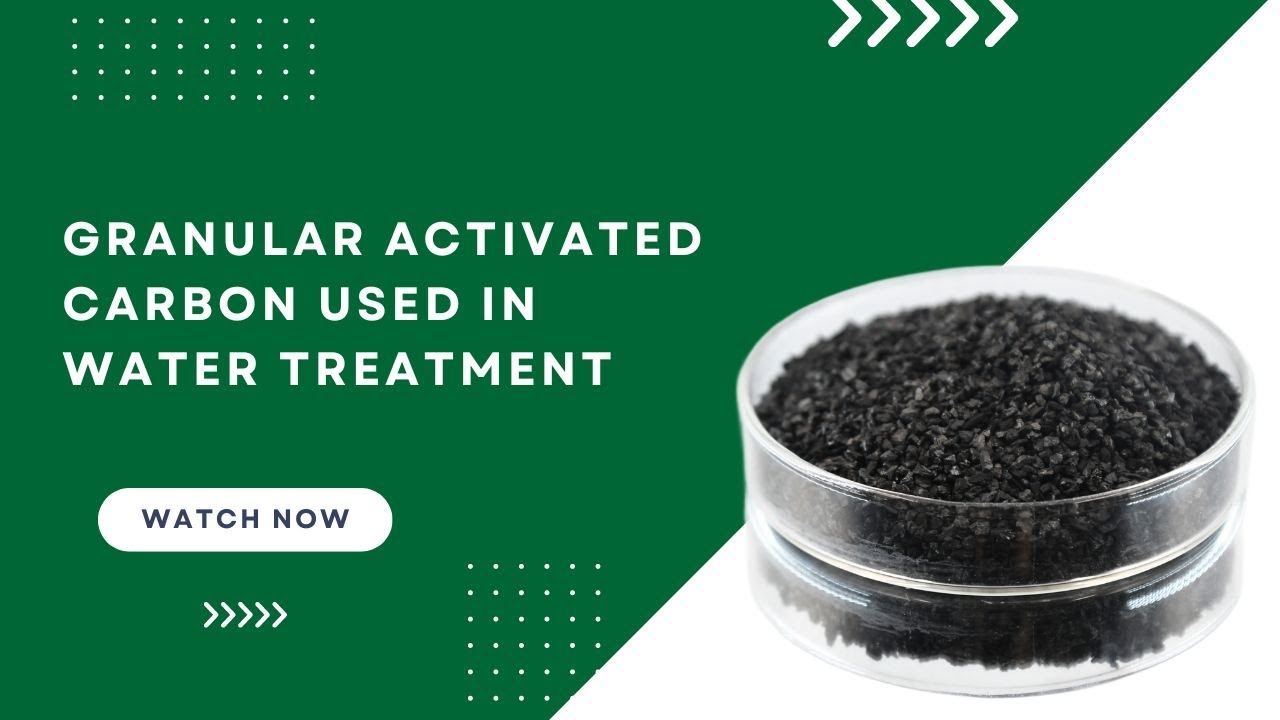 Granular activated carbon used in water treatment.